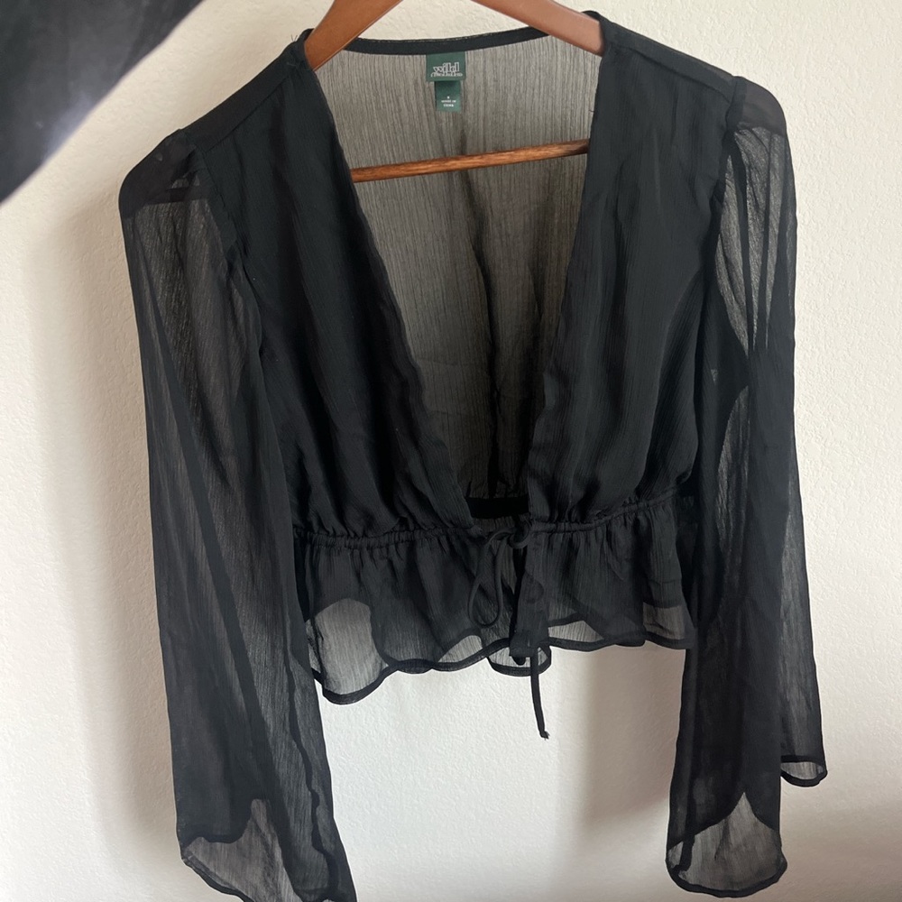 Black mesh blouse